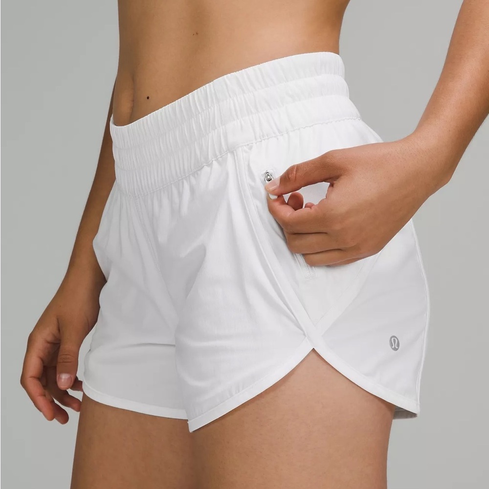 Lululemon Tracker Low Rise Lined Short 4” inch white womens running short size 6
